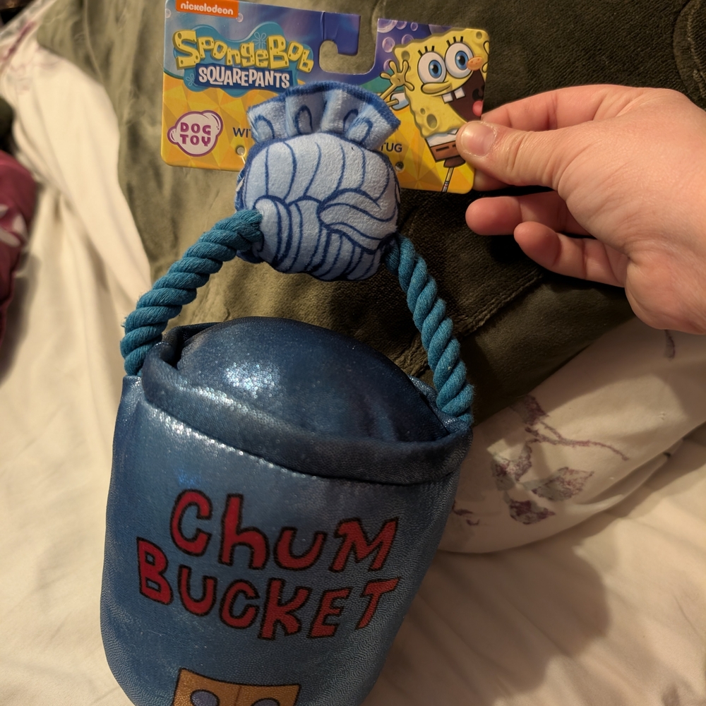 Nickelodeon Blue SpongeBob Chum Bucket Dog Toy
